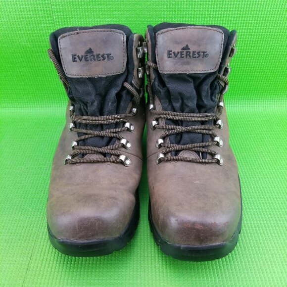 ✅Everest Bob Waterproof Brown Leather Hiking Boots Mens 10 Outdoor Trail Shoes - Picture 5 of 10